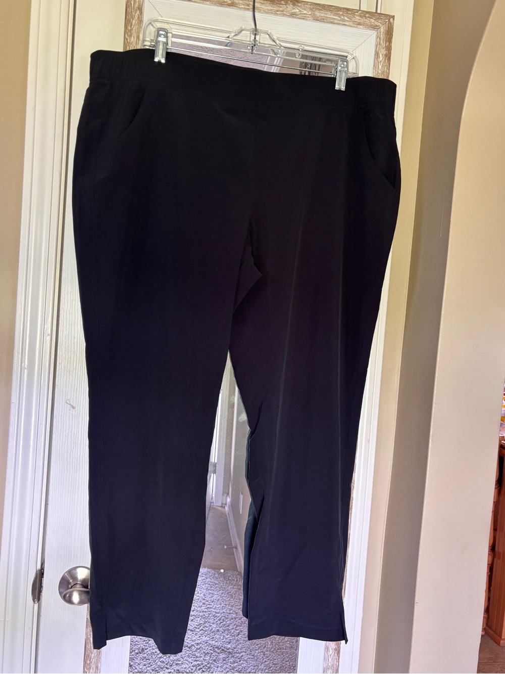 Eddie Bauer Black Straight-Leg Pull-On Pants